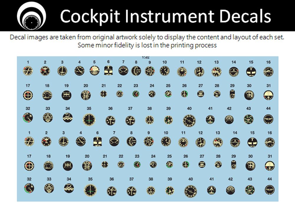 Airscale 1/32 Early Allied Jet Instruments Decals
