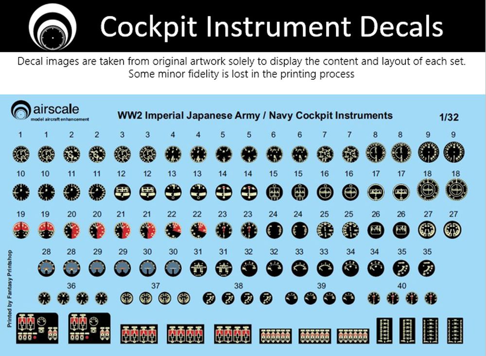 Airscale 1/32 WW2 Japanese Instruments Decals