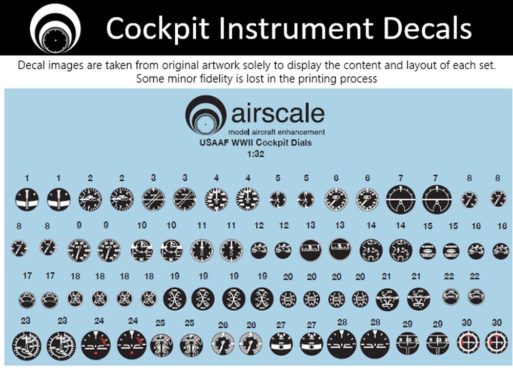 Airscale 1/32 WW2 USAAF Instruments Decals