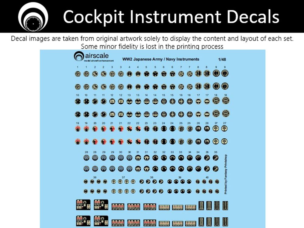 Airscale 1/48 WW2 Japanese Instruments Decals
