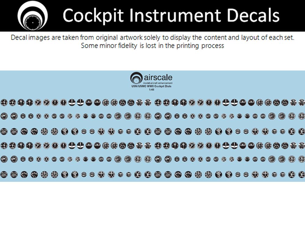 Airscale 1/48 WW2 US Navy Instruments Decals