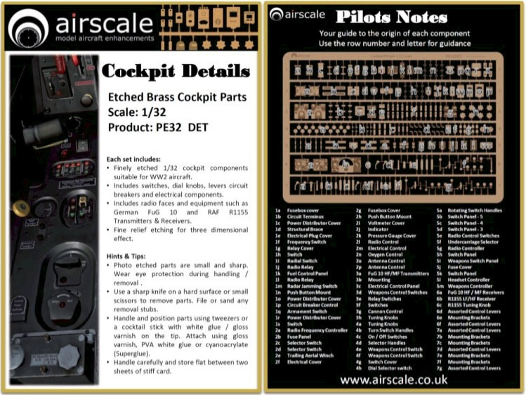 Airscale 1/32 Photo-Etched Cockpit Details
