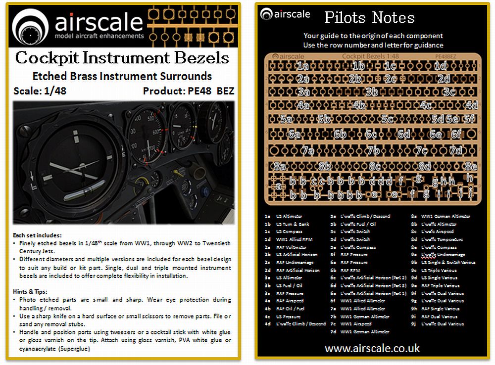 Airscale 1/48 Photo-Etched Instrument Bezels