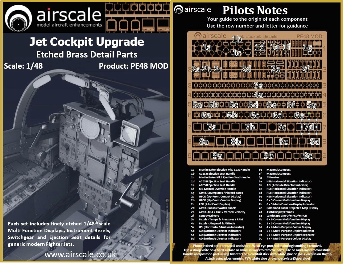 Airscale 1/48 Photo-Etched Modern Cockpit Details