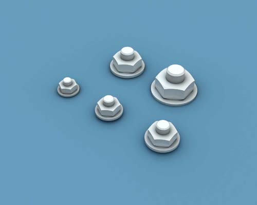 Anyz 1/32-1/35 Nuts & Washers Type 1 / 0.6mm-1.2mm 200 pcs