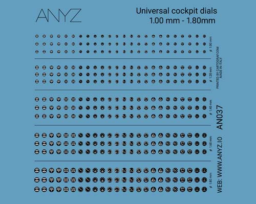Anyz Universal cockpit dials 1.00 mm - 1.80mm Decals