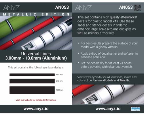 Anyz Universal Lines 3.00mm - 10.0mm (Aluminium)