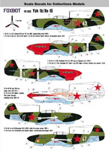 Foxbot Decals 1/48 Yak-1B Decal Set