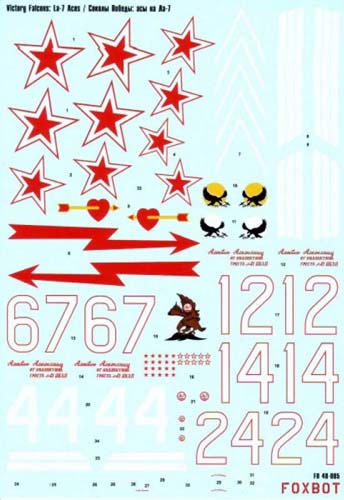 Foxbot Decals 1/48 La-7 'Victory Falcons' Decal Set