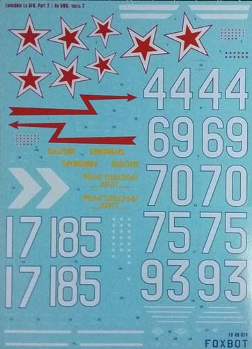 Foxbot Decals 1/48 La-5FN Part 2 Decal Set