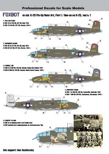 Foxbot Decals 1/48 B-25C/D Mitchell 'Pin-up Nose Art' Decal Set