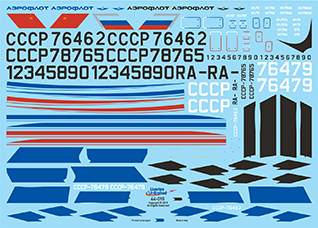 fündekals (Liveries Unlimited) 1/144 Il-76 Aeroflot Decal Set