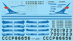 fündekals (Liveries Unlimited) 1/144 Il-62 Aeroflot Early Schemes Decal Set