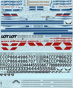 fündekals (Liveries Unlimited) 1/144 Il-62 Aeroflot Later Schemes Decal Set