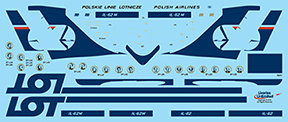 fündekals (Liveries Unlimited) 1/144 Il-62 LOT Decal Set
