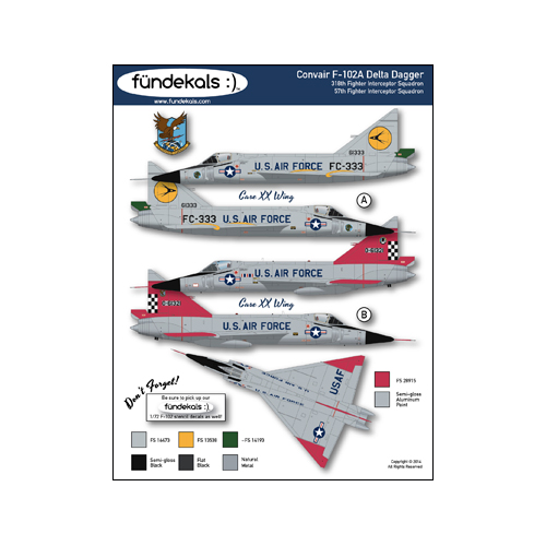 fündekals 1/48 F-102 Delta Dagger Part 2 Decal Set