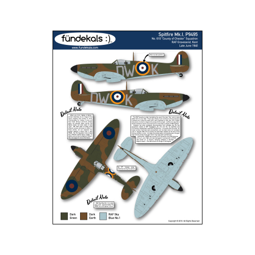 fündekals 1/48 Spitfire Part 1 Decal Set