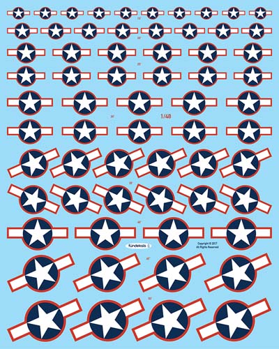 fündekals 1/48 US National Insignias Red Surround Decal Set