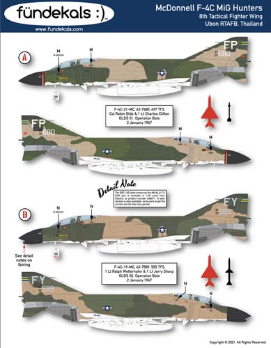 fündekals 1/48 F-4C MiG Hunters - Operation Bolo & Beyond Decal Set