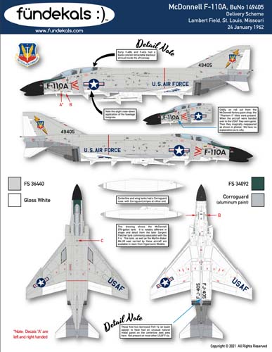 fündekals 1/48 A Bunch of Spooks - F-110As, F-4Bs, F-4Cs Decal Set