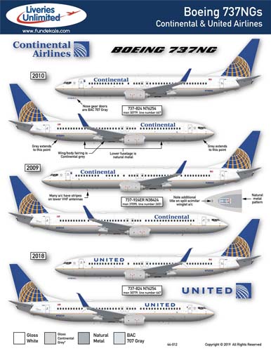 fündekals (Liveries Unlimited) 1/144 737NG United Decal Set