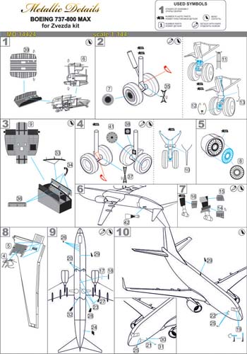 Metallic Details 1/144 737 MAX Exterior Detail Set