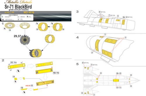 Metallic Details 1/48 SR-71 Grids and Jet Nozzles Detail Set