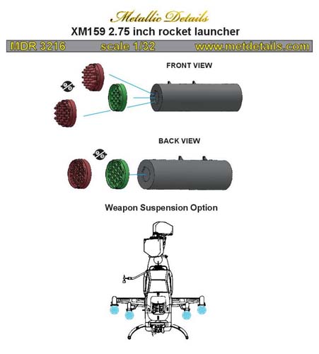 Metallic Details 1/32 XM159 Rocket Launcher