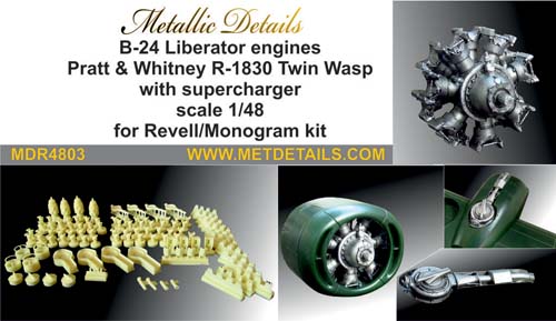 Metallic Details 1/48 B-24 Liberator Engines Set