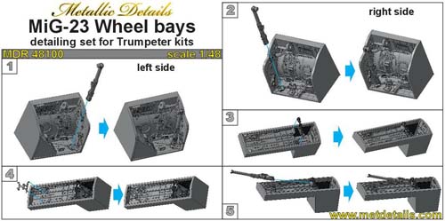 Metallic Details 1/48 MiG-23 Wheel Bays (TRU)
