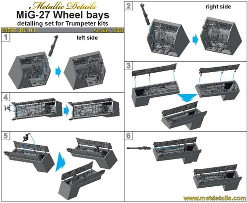 Metallic Details 1/48 MiG-27 Wheel Bays (TRU)
