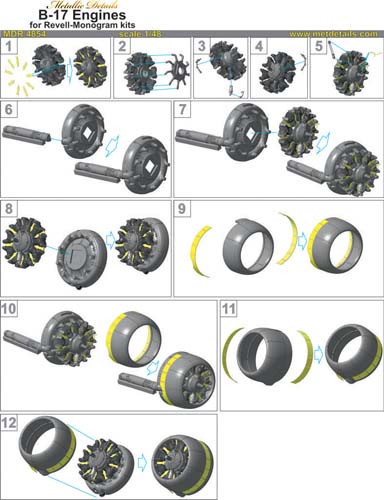 Metallic Details 1/48 B-17 Engine Set (RM)