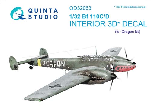 Quinta Studio 1/32 Bf 110C/D Interior Detail Set