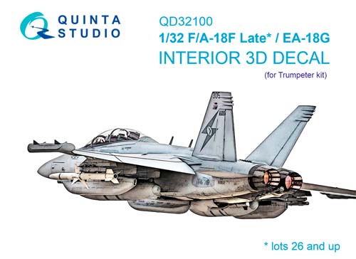 Quinta Studio 1/32 F/A-18F (late)/EA-18G Interior Detail Set