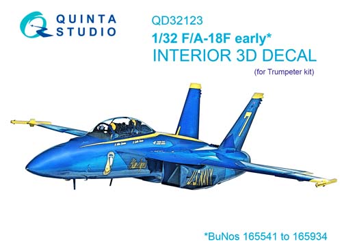Quinta Studio 1/32 F/A-18F (early) Interior Detail Set