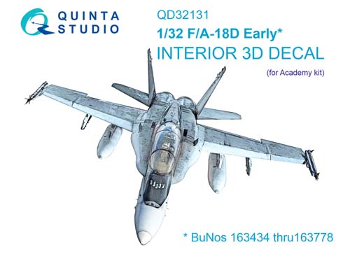 Quinta Studio 1/32 F/A-18D early Hornet Interior Detail Set