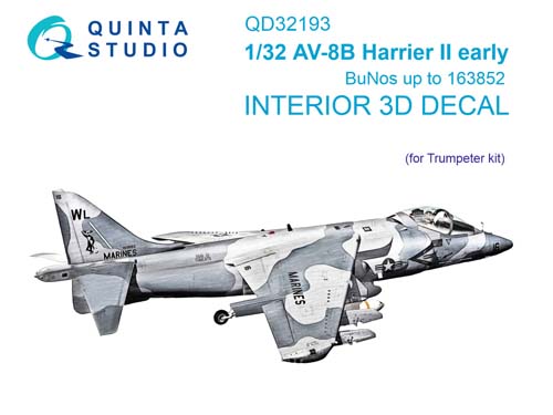 Quinta Studio 1/32 AV-8B early Interior Detail Set