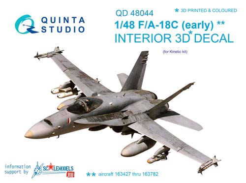 Quinta Studio 1/48 F/A-18C (early) Hornet Interior Detail Set