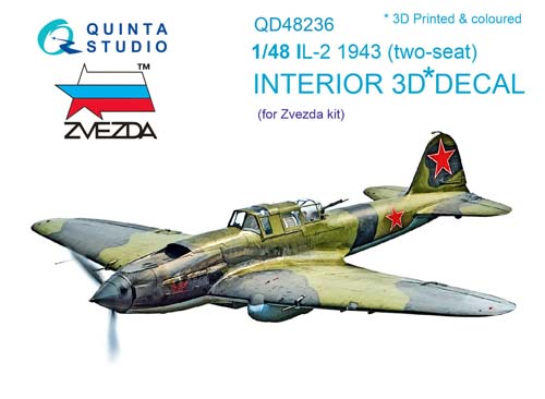 Quinta Studio 1/48 Il-2 1943 2-seat Interior Detail Set